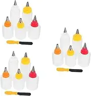 BESTOYARD 3sets Baking Accessory Kit Decorate Cakes Cookies Squeeze Bottles for Icing Easy to Clean Reusable 6pcs*3