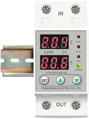 DJDLFA 60A 230V Din Rail Adjustable Over Voltage and Under Voltage Protective Device Protector Relay TOVPD1-63(60A)