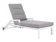 FurnitureOkay Mosman Aluminium Automatic Sunlounger - White