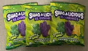 3 Bags Shaq-A-Licious XL Gummies Sour Chewy Gummy Candy, 6.2 oz Bag