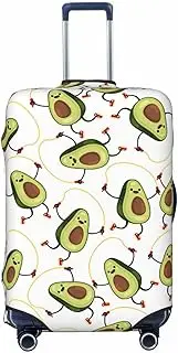 [CADREWY] Funny Cartoon Avocados Print Travel Suitcase Cover Luggage Protector with Elastic Anti Scratch for Carry On, Black, X-Large