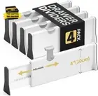 Drawer Dividers Organizer 4 Pack, Adjustable Separators 4" High Expandable from