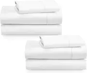 2-Pack Twin Size Bed Sheets Cotton - 400 Thread Count 100% Cotton Sateen - Soft,