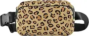 [Amooorous] Brown Leopard Print Cute Waist Pack Crossbody Bag for Men Women Waterproof Chest Bag Belt Bag with Adjustable Strap for Travel Running Hiking, brown leopard print, 1 size