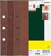 Bosch Accessories 25-Piece Sanding Sheet Set (93 x 230mm, 8 Holes, B and D, Grit 40/60/80/120, Accessories for Orbital Sanders)
