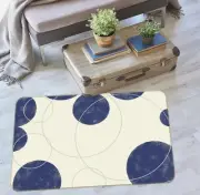 3D Simple Blue Circle NAO4639 Game Rug Mat Elegant Photo Carpet Mat Fay