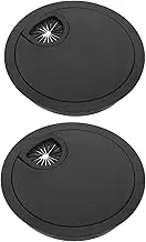 SEWACC 2pcs Desktop Threading Box Wire Organizer Hole Black Computer Desk Table Cable Hole Lids Console Electrical Cord Organizer Black Wall Cord Cover Cord Management Tools Zinc Alloy
