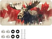 YXYZRMY License Plate Moose Leaf Head Aluminum Decorative Car Front License Plates 6” × 12”