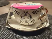Disney Alice in Wonderland Black Gold Silhouette Teacup with Saucer 16 oz Mug