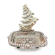 Cast Iron Conch Shell Bath Soap Dish Whitewashed Beach Nautical Antique Finish
