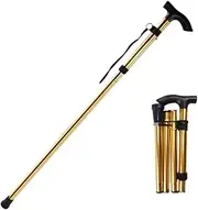 Hbluefat Walking Folding Cane, Trekking Poles for Men, Women, Collapsible Walking Stick, Walking Cane with Carrying Bag, Adjustable,Lightweight, Anti Shock, Rubber Base for Hiking Camping