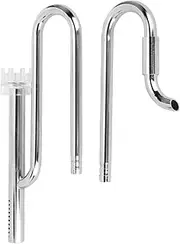 EVTSCAN Aquarium Surface Skimmer Pipe Set Stainless Steel Metal Lily Pipe Inflow Outflow Pipe with Adjustable Water Flow Acrylic Baskets for Water Plant Tanks (16)