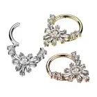 Piercing Ring Nose Steel - Creole Flower Fascia With Zircons