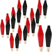 Suiwotin 20pcs Insulated Alligator Clips, Heavy Duty Alligator Clamps, 40A Copper Metal Alligator Clips Electrical Testing, Test Leads Connection (Large, Black, Red)