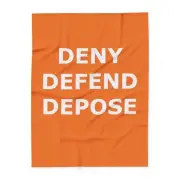 Deny Defend Depose Orange Fleece Blanket - Cozy Home Essential for Activists