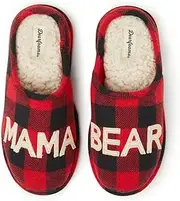 [Dearfoams] Womens 26040-00614 Mama Bear Plaid Clog Red Size: