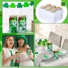 Glasses with Bamboo Lids and Glass Straw Can Shaped Cups Gift 2 Cleaning Brushes