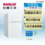 聊聊有特價【SANLUX台灣三洋】SR-C102B1 102公升 一級能效 雙門定頻電冰箱