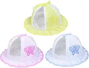[LIFKOME] Outdoor Sun Protection Cap 3pcs Breathable Mesh Boys and Girls Sun Hats Uv Shield for Beach Fishing Camping