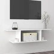 Floating TV Shelf, Wall Mounted TV Stand Entertainment Center TV Unit Media Stand Wall Mounted TV Cabinet White 103x30x26.5 cm