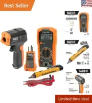 Comprehensive 4-Piece Electrical Kit: Multimeter, Voltage Tester & IR Thermo...