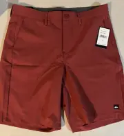Quicksilver Casual Chino Shorts Brick Red~Shadow Stretch Men's Size 30 ~New
