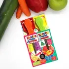 4 Piece Kids Knife & Peeler Set - 2 Kiddies Food Kutter & 2 Safety Food Peeler