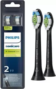 Philips Sonicare Genuine W DiamondClean Toothbrush Heads, 2 Brush Heads, Black