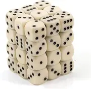 Chessex CHX25800 Dice-Opaque: 36D6 Ivory/Black Set