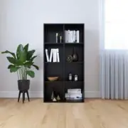 Book Cabinet Chipboard Living Room Organiser Sideboard Black 66x30x130 cm