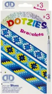 Diamond Dotz DOTZIES Diamond Art Bracelet Kit 1"X9"-Assorted Blues 3/Pkg