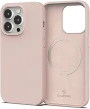 [Sinjimoru] Magnetic Silicone Case for iPhone 14, Anti-Dust and Compatible with Magsafe, iPhone 14 Silicone Case for MagSafe Pink