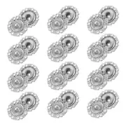 12 Sets Hollow Flower Snap Buttons, Press Buttons 15mm, Silver