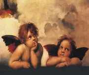 TWO ANGELS RAPHAEL IMAGE 1 COMPUTER MOUSE PAD 9 X 7