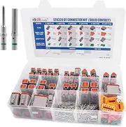 JRready Deutsch Connector Kit Solid ST6320-2 3 4 6 8 12 Pin Connector Waterproof IP67 with Solid Contacts Size 16 for Automotive Repairing