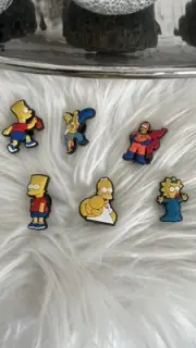 Simpsons Cartoon Croc Shoe Charms Lot Of 6 Pieces