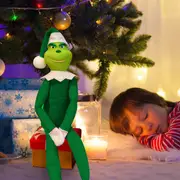 Christmas Grinch Inspired On The Shelf Xmas Ornament Elf Doll