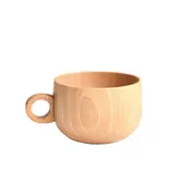 3PCS Beech wood coffee cup solid wooden Cup Plate Coaster with handle Wood Coffee Tea Mug Beer Watter Bottle Cup Spoon