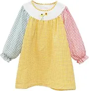 [Generic] First Birthday Dresses Embroidery Models Dress Three Colours Striped Fabric Patchwork Spring and Summer Dresses Girls and Dresses