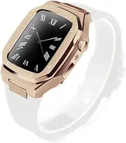 [AEMALL] Latest Stainless Steel for Apple Watch Band 8 7 44mm 45mm Noble Metal for IWatch Series 8 7 6 SE 5 41mm Modification kit Metal Bezel