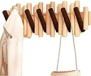 Piano Key Wall Mounted Coat Rack, Foldable Coat Rack with Multiple Hooks Small Item Storage Rack, Solid Wood Wall Decoration for Bedroom Entryway Living Room Bathroom(Colour Blocking,66 * 16cm)