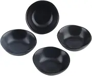 XinHuiGY Matte Ceramic Dipping Sauce Dishes,Black Sushi Soy Sauce Dipping Bowls Appetizer Plates with Irregular Edge Side Dish for Kitchen Home Housewarming (Black)