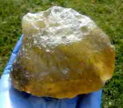 Libyan Desert Glass Meteorite Tektite impact specimen( 1550 crt)Natural Hole Gem