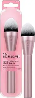 Real Techniques Power Pigment Blush Makeup Brush, Cheek Brush for Liquid & Cream Blush, Dense, Synthetic Bristles, Unique Pointed Shape for Precise Application, Vegan & Cruelty Free, 1 Count