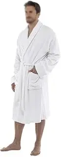 [BENOAU] Towelling Robe Flannel/polyester (polyester fiber) Terry Towel Bathrobe white
