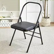 Eqvexd Pilates Yoga Chair,Backless Yoga Chair Prop,Yoga Chair Iyengar,Yoga Inversion Chair,Metal Folding Chair,Black