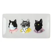 Galison Berkley Bestiary Cat Portraits Rectangle Porcelain Tray