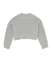 MM6 Maison Margiela Numbers-Patch Distressed Jumper XXS,S,XL,XS,L,M,XXL Polished palladio