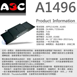 APPLE A1496 電池 適用 A1405 A1466 MD760 MD761 蘋果 Air 13吋