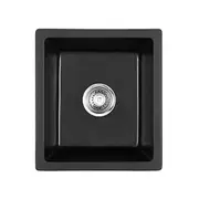 Tisira 46cm Single Bowl Black Granite Kitchen/Laundry Sink (TSG460BK)